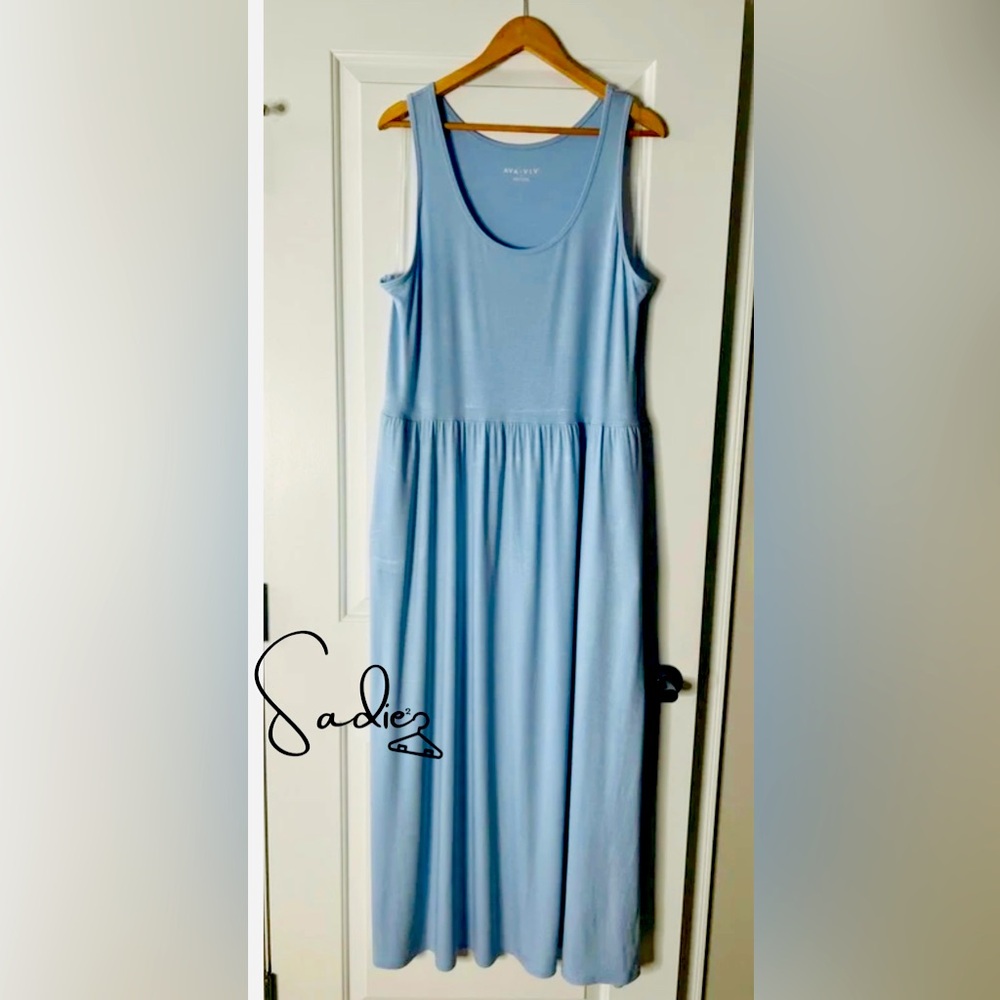 Ava and Viv Tank Light Blue Maxi Dress